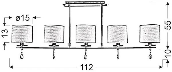 Lampa wisząca w stylu glamour z kremowymi abażurami - 3X D230 D4-K26