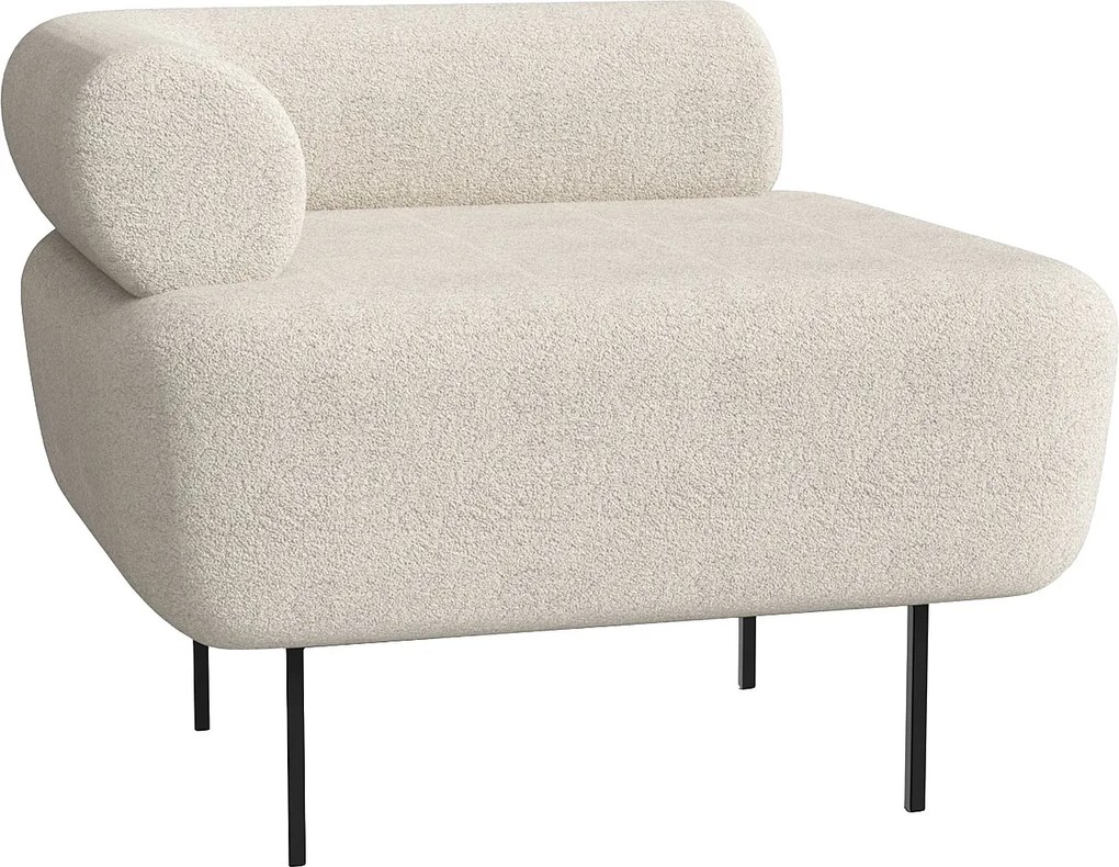 Fotel z tkaniny z bukli w kolorze złamanej bieli DORIGO