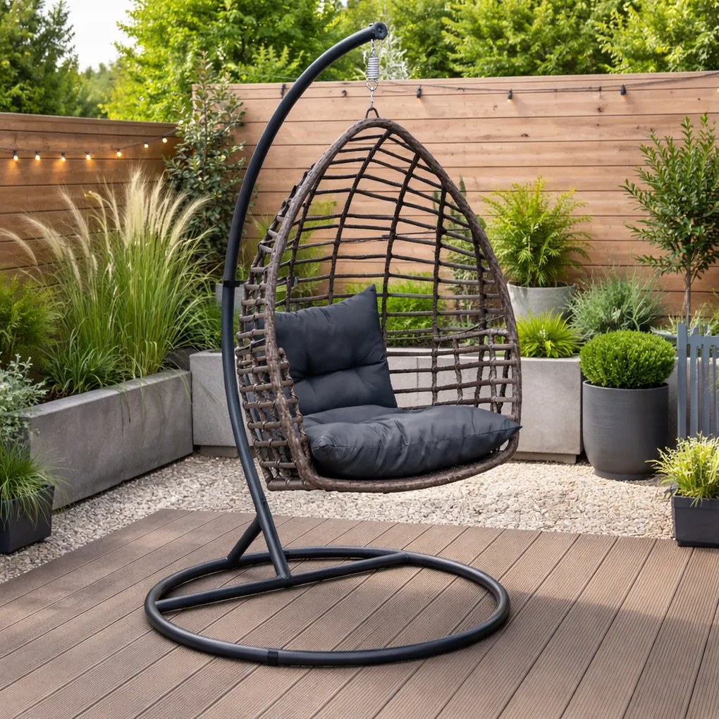 Designerski fotel wiszący na ogród Piatto