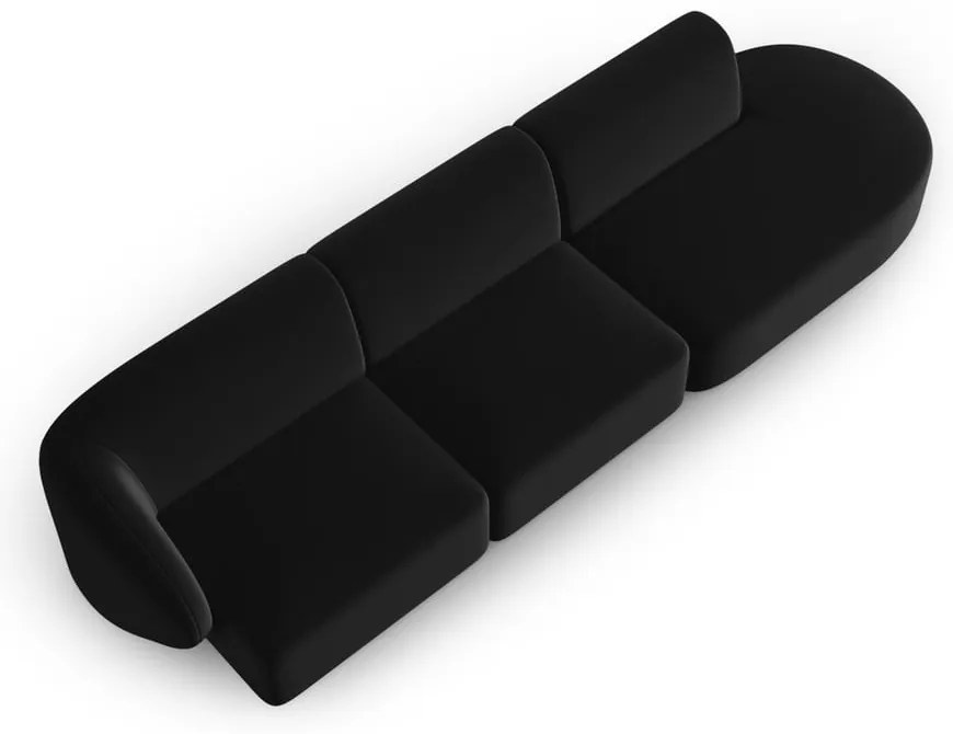 Czarna aksamitna sofa lewostronna 311 cm Paolo – Milo Casa