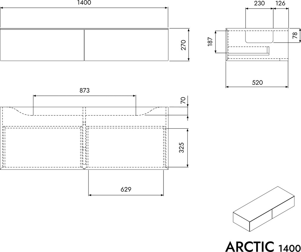 Szafka podumywalkowa ARCTIC 1400