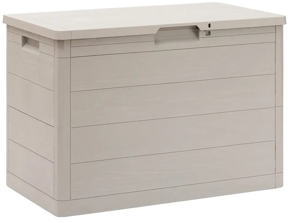 Jasnoszara plastikowa skrzynia ogrodowa Woodys – Toomax