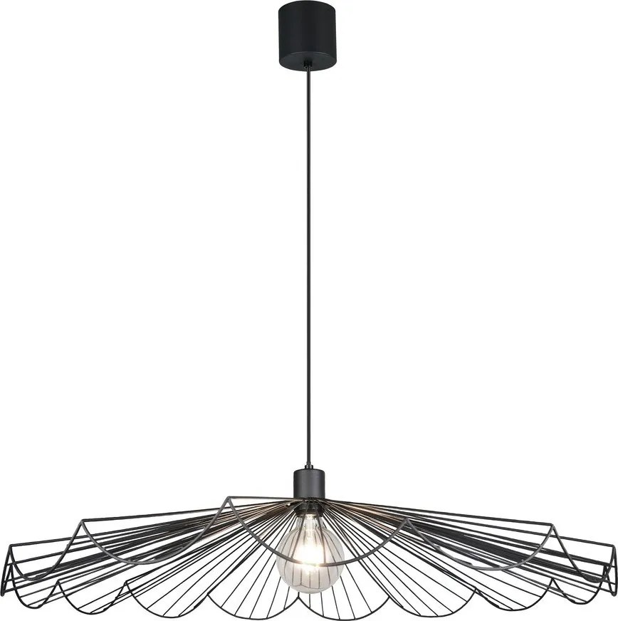 Czarna metalowa lampa wisząca z metalowym kloszem ø 80 cm Margarita – Reality