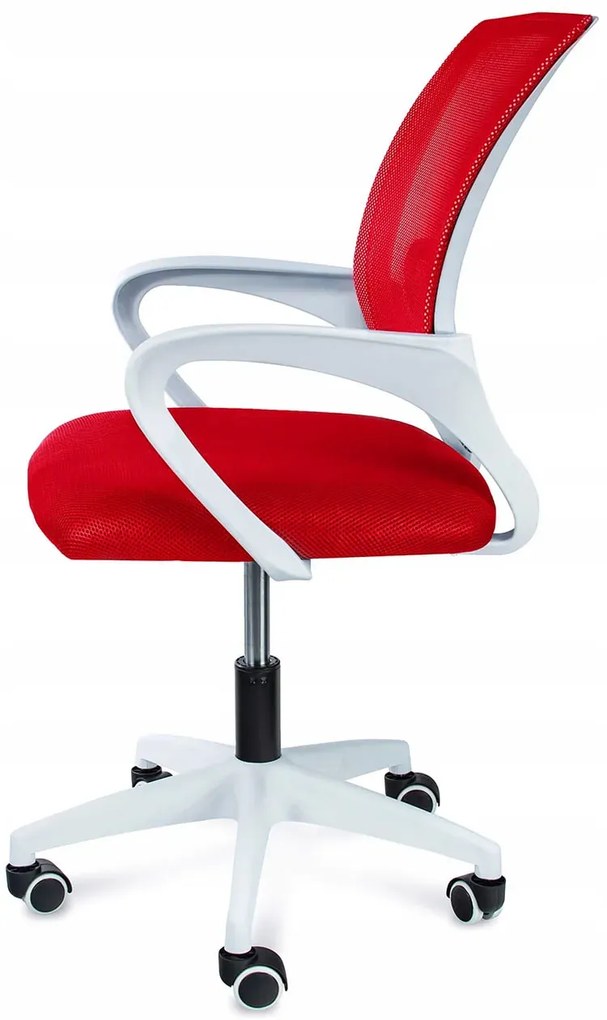 Czerwone krzesło obrotowe na kółkach N5-F23