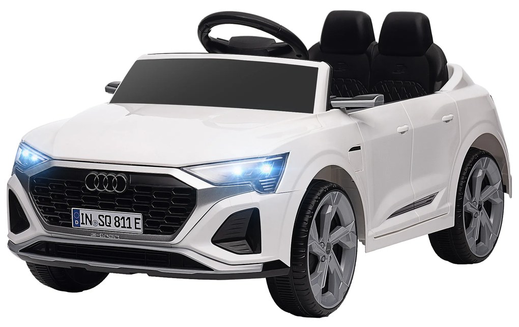 AIYAPLAY Elektryczny Samochód dla Dzieci Audi Q8 12V, Sterowanie Pilotem, Światła, Muzyka, Biały