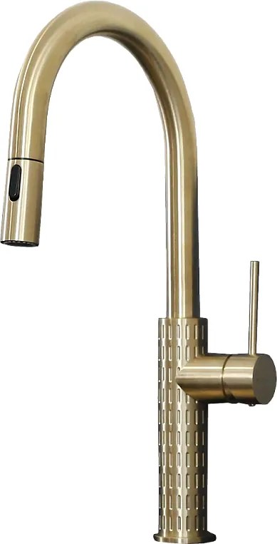 Architek Bateria zlewozmywakowa wyciągana głowica prysznicowa kolorze szczotkowane złoto - Essebagno