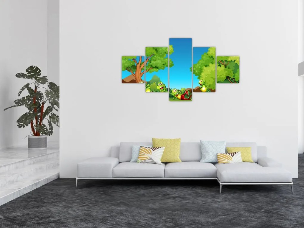 Obraz  - Wesołe żaby (125x70 cm)