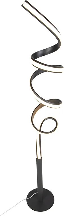 Designerska lampa podłogowa czarna w tym LED i ściemniacz - Twisted