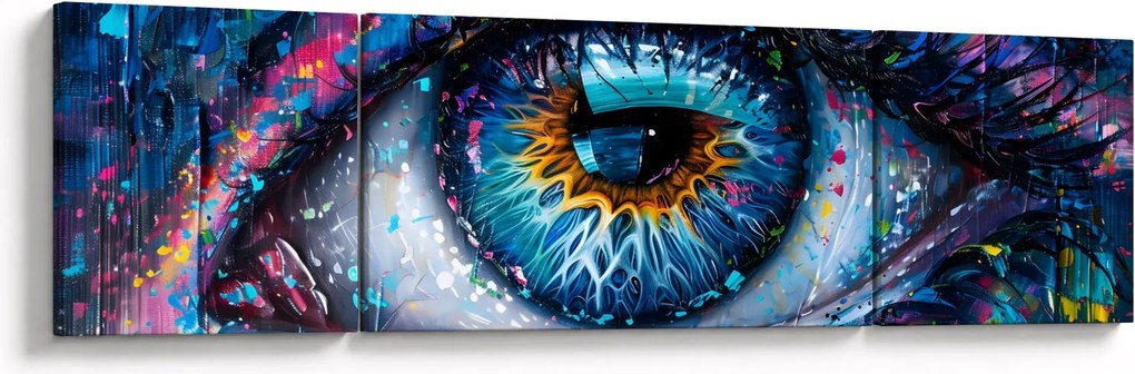 Obraz - Malowanie oczu (170x50 cm)