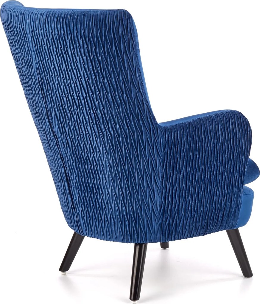 Wypoczynkowy fotel tapicerowany w stylu glamour Ravel Halmar