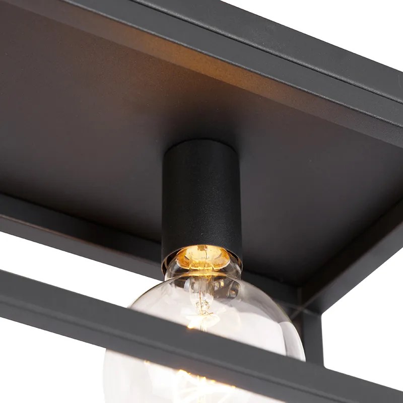 Industrialna lampa sufitowa czarna 99,5 cm 4-światła - CagePrzemysłowy Oswietlenie wewnetrzne