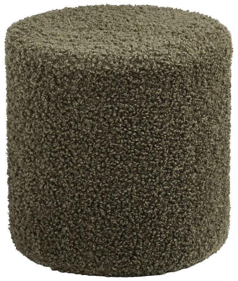 Zielony puf z materiału bouclé Ejby – House Nordic