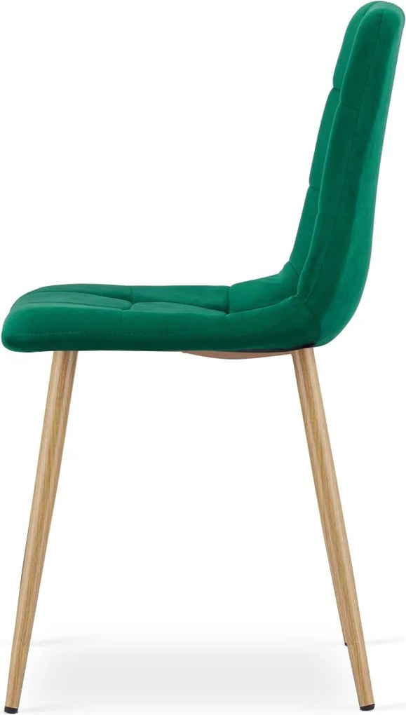 Zielone aksamitowe krzesło KARA