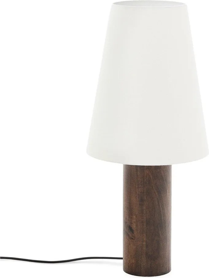 Biała/w ciemnym naturalnym kolorze lampa stojąca z tekstylnym kloszem (wysokość 110 cm) Marga – Kave Home