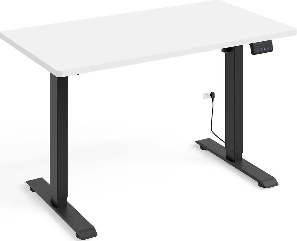 Biurko elektrycznie do pracy biały + czarny T6-B85