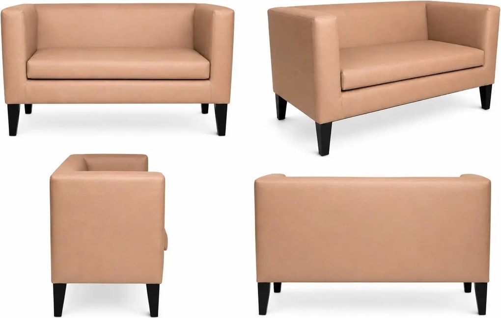 Sofa Monaco : Kolor nogi - Venge, Kolor tkaniny - EKO-SKÓRA - 14D, Typ tkaniny - Eko-skóra , Wysokość nogi - 20 cm