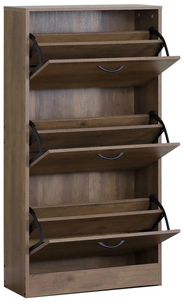 Szafka na buty z przegródkami G1016 ELM, drewno wiązowe