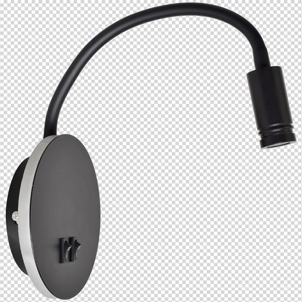 Lampka nocna, czarna BASE 8W+2W BLACK na kole