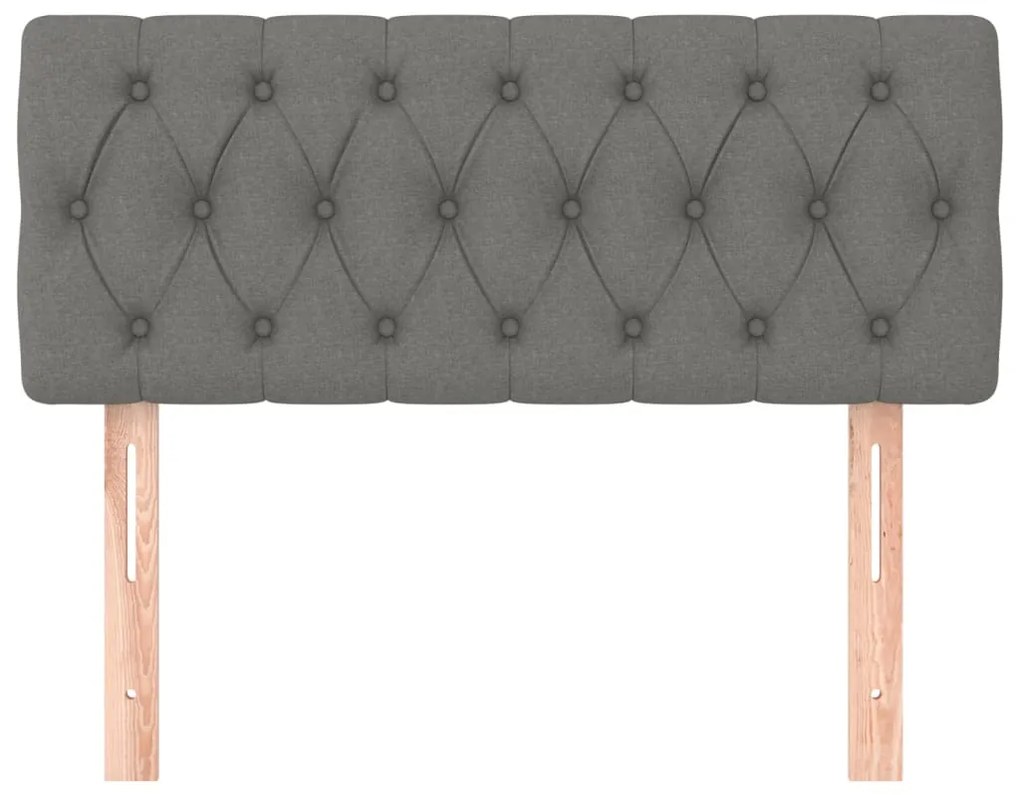 Zagłówek do łóżka z materacem sprężynowym 90 cm ciemnoszary