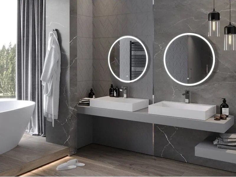Mexen Gobi lustro łazienkowe podświetlane, okrągłe 70 cm, LED 6000K, antypara - 9801-070-070-611-00