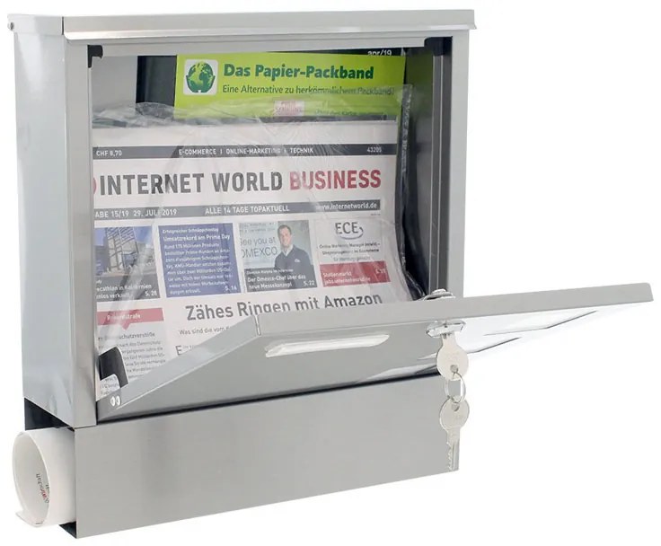 Skrzynka pocztowa LAGO, 330 x 305 x 97 mm, nierdzewna