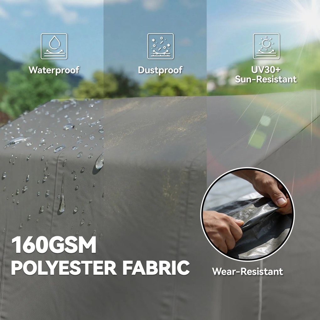 Outsunny Namiot garażowy 2,3 x 1,9 m Wodoodporny Namiot na sprzęt z podwijanymi drzwiami Wentylacja Dach dwuspadowy Ciemnoszary | Aosom PL