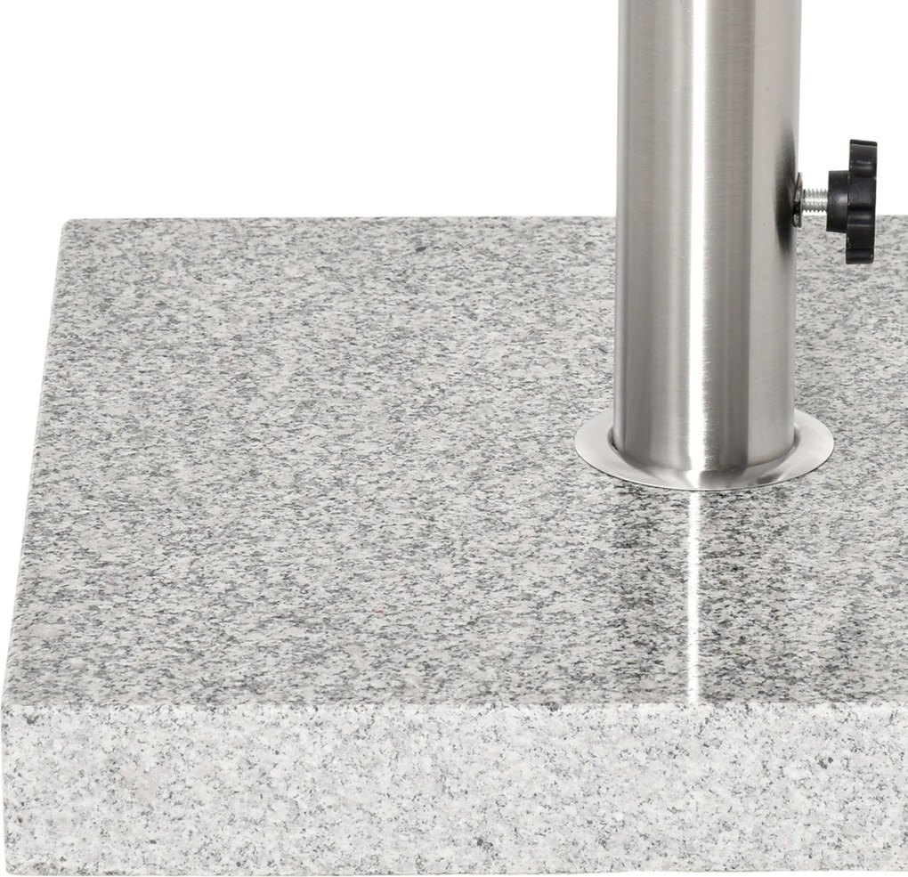 Outsunny Podstawa Parasola Ogrodowego Marmurowa Stabilna Elegancka 40x40x36cm Odporna na Warunki Pogodowe Szara | Aosom PL