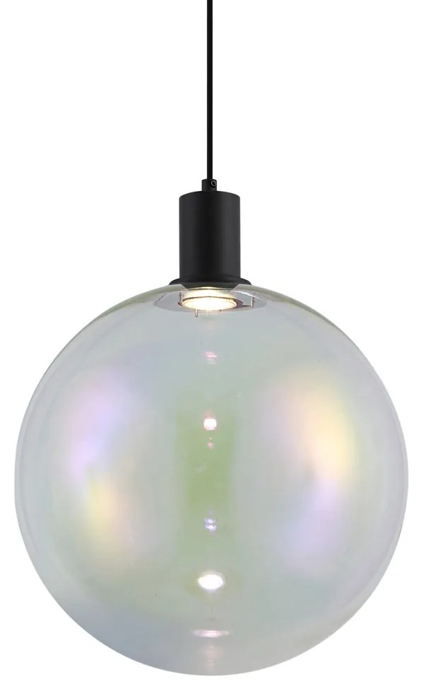 Designerska lampa wisząca czarna z przezroczystym szkłem 35 cm - MallonDesignerski Oswietlenie wewnetrzne