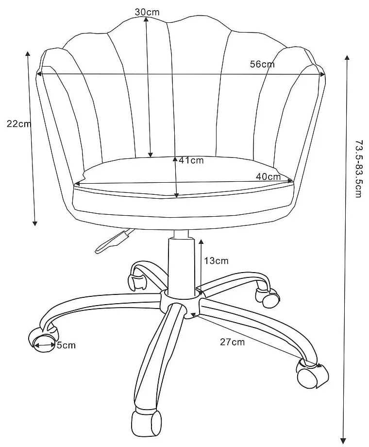 Fotel obrotowy ROSE VELVET antyczny róż SIGNAL