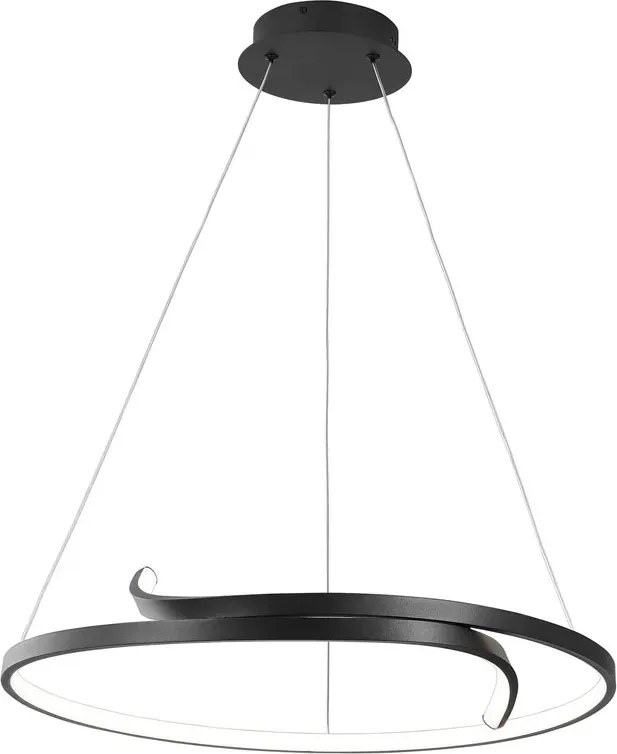 Czarna dekoracyjna lampa okrąg LED nad stół - 3X A500 L1-K93