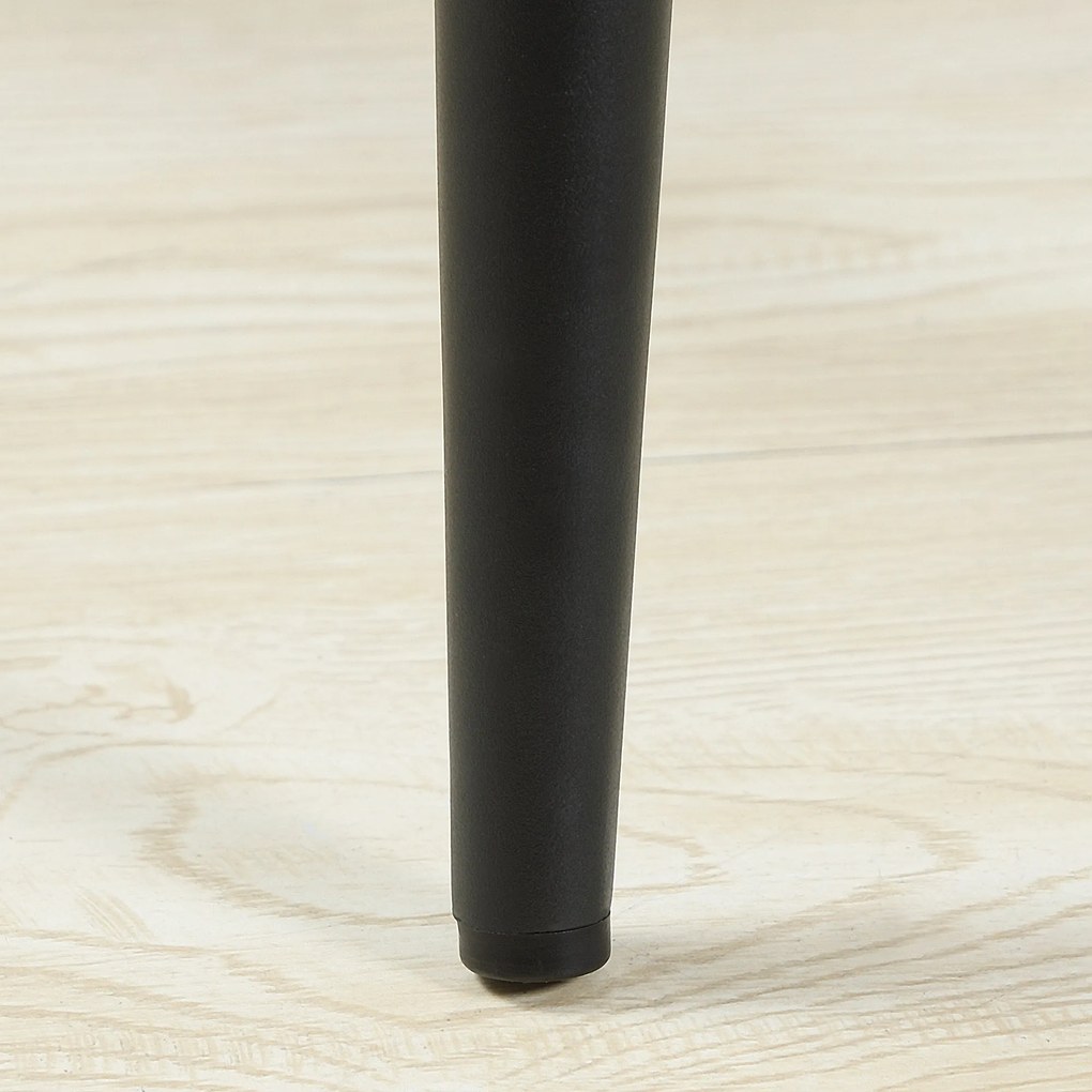 HOMCOM Zestaw 2 krzeseł barowych w retrostylu, Tapicerka aksamitna, z podnóżkiem, Szary, 50 cm x 53 cm x 94 cm