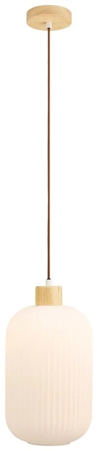 Biała lampa wisząca ze szklanym kloszem ø 20 cm Argalo – House Nordic