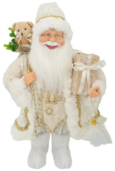 Figurka świąteczna Mikołaj Biały 40cm