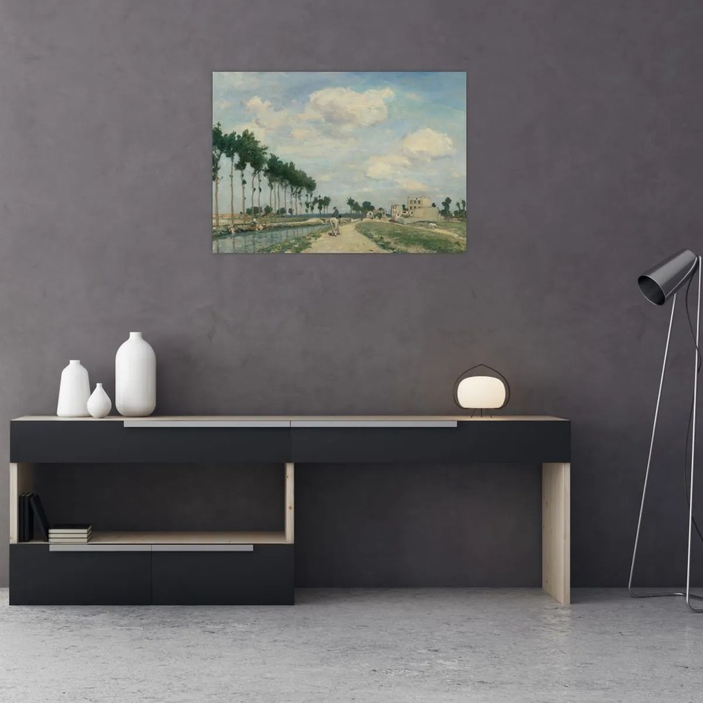 Obraz na szkle - Johan Barthold Jongkind, The Towpath, reprodukcje (70x50 cm)