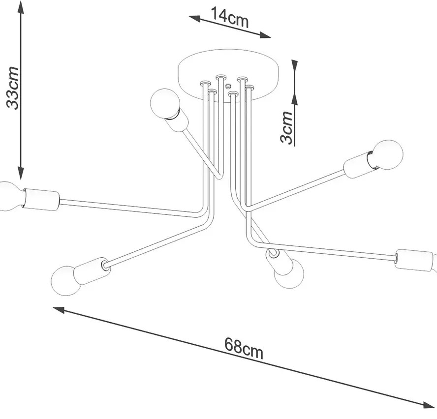 Żyrandol NORAH 6 czarny SOLLUX  LIGHTING