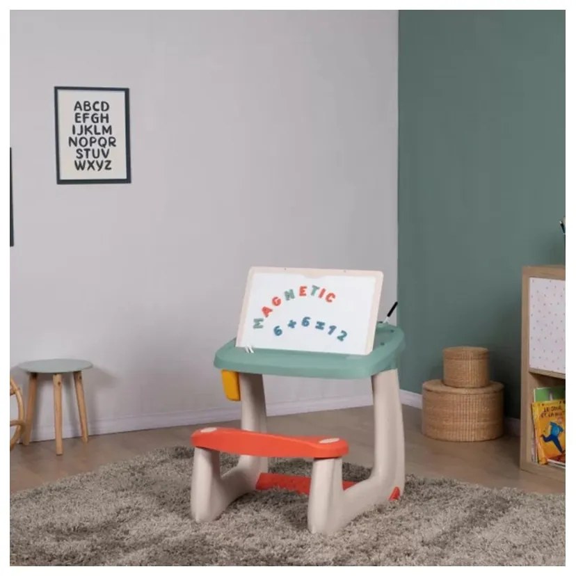 Smoby dwustronne biurko ławka tablica 2w1 + 80 akcesoriów