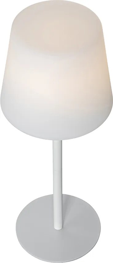 Zestaw 2 akumulatorowych lamp stołowych białych 40 cm IP54 - Jude