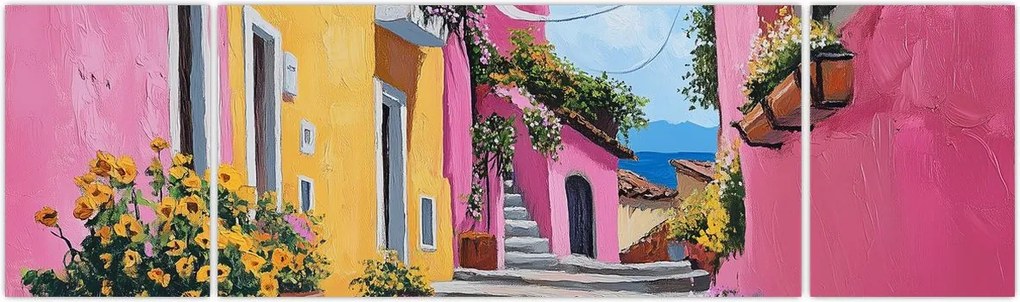 Obraz - Różowa uliczka (170x50 cm)
