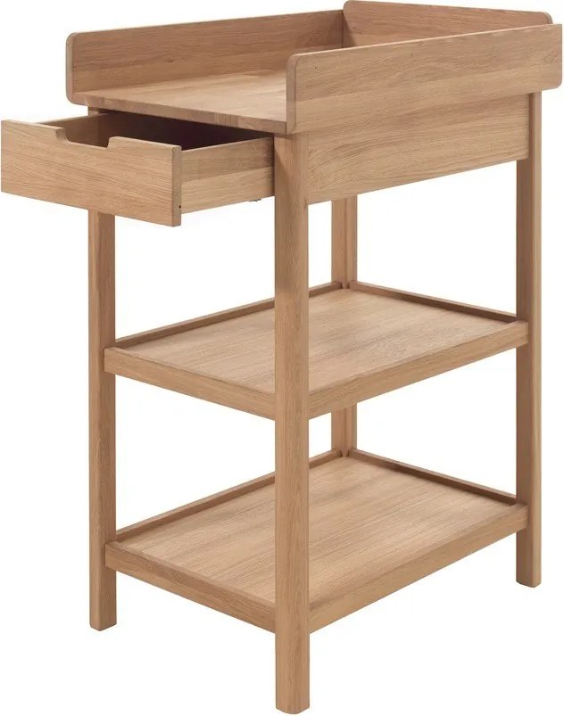 Przewijak z litego drewna dębowego z przewijakiem w naturalnym kolorze Forrest – Vipack