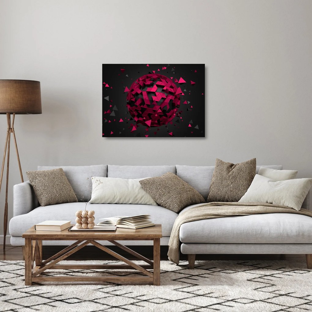 Obraz na szkle - abstrakcja 3D (70x50 cm)