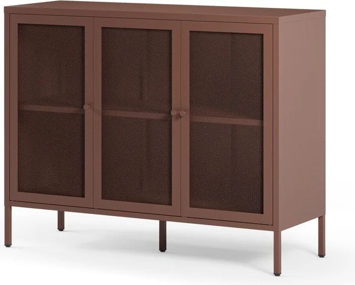 Bordowa metalowa komoda 121x90x40 cm Fayna – Marckeric