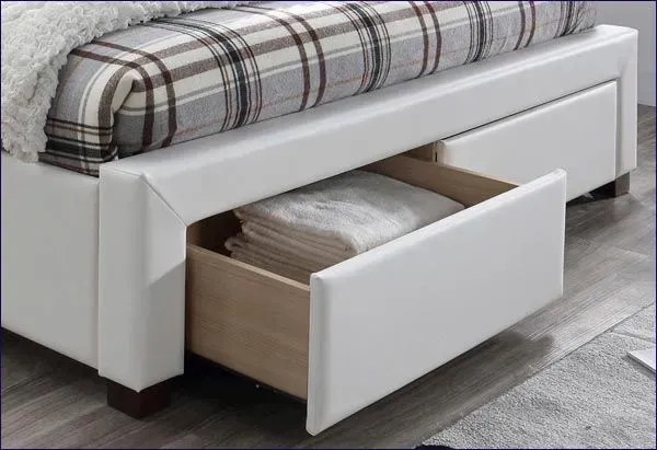 Białe łóżko dwuosobowe - Kamillo 2X 160x200