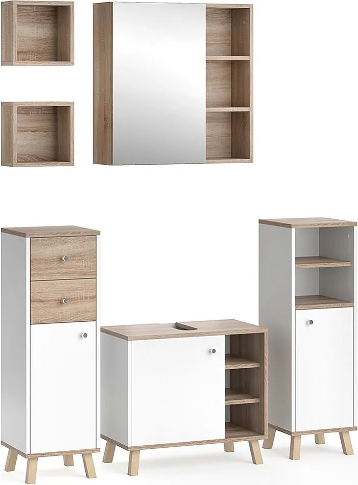 Zestaw mebli łazienkowych biały 62x32x54 senyo