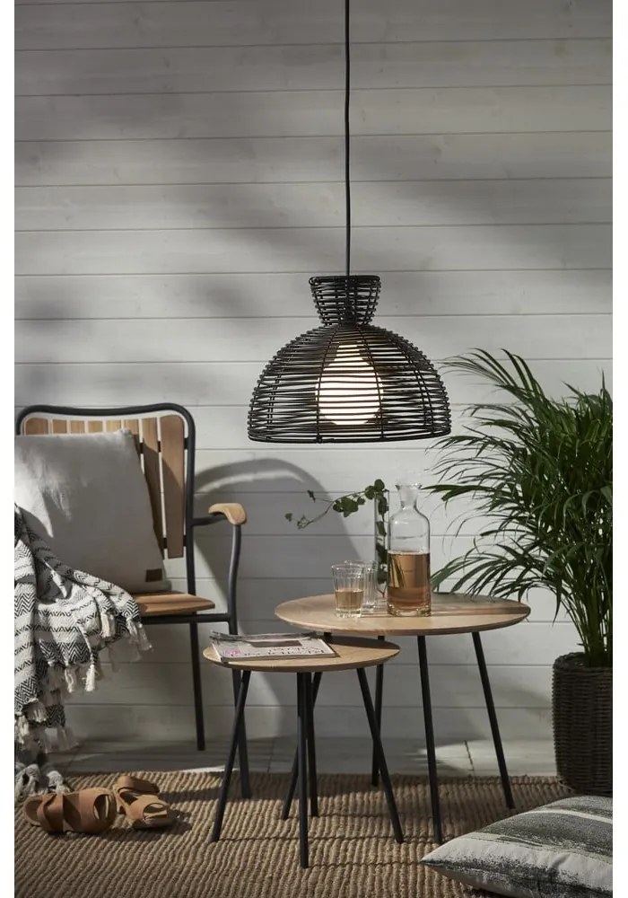 Czarny klosz do wiszące lampy ogrodowej Star Trading Runde, ø 37,5 cm