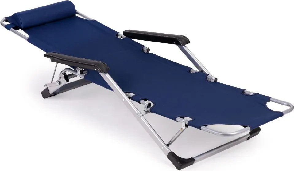 Składany leżak ogrodowy z regulacją Santora 010, niebieski