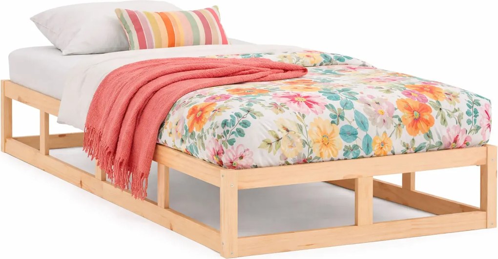 Pojedyncze naturalne sosnowe łóżko 90x200 M1-P22