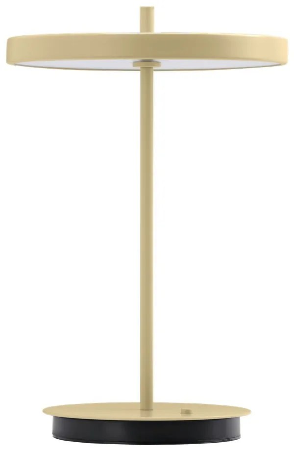 Jasnożółta metalowa lampa stołowa LED z metalowym kloszem (wysokość 31 cm) Asteria Move – UMAGE
