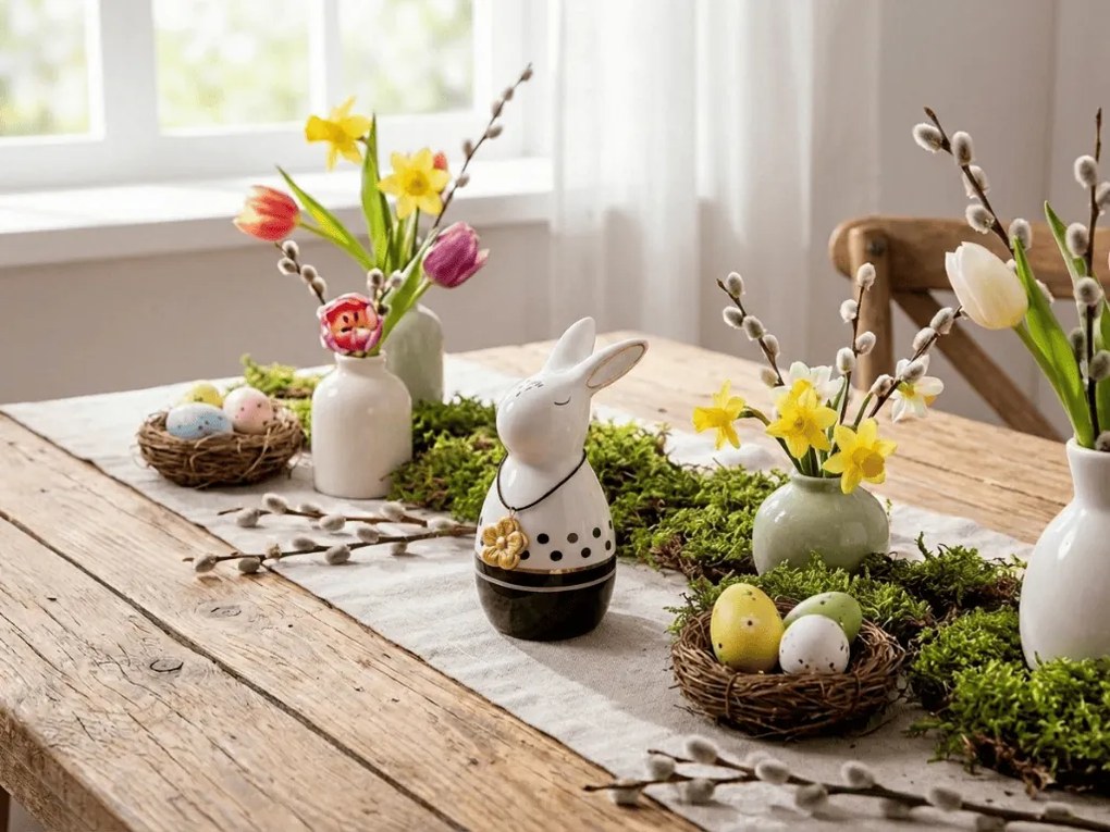 Ceramiczny wielkanocny królik DORIAN 15 cm