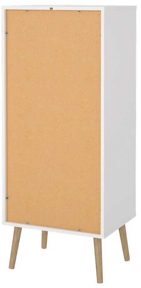 Biała wysoka komoda 50x120 cm Bodo – Tvilum