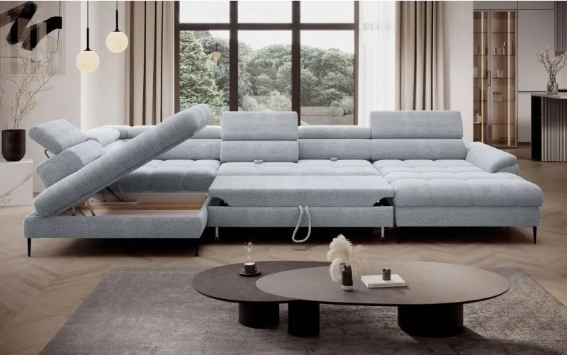 Narożnik EMPOLI XL układzie U z funkcją spania WERSAL